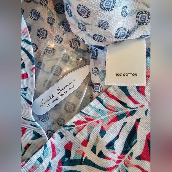 NWT Daniel Cremieux Leaf Pattern Casual Shirt - Pink, Green, White Sz Large (38) - Picture 5 of 6